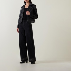 Fitted Faux Leather Jacket