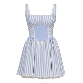 Liesl Pintucked Striped Mini Dress