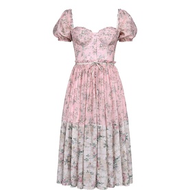 Penelope Floral Chiffon Flared Dress