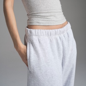 Classic Straight Leg Track Pants Light Heather Grey