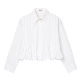 Pleated Cropped Shirt