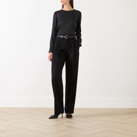 Paride High-Rise Belted Straight Leg Trousers