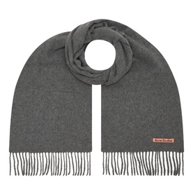 Logo Fringed Skinny Scarf
