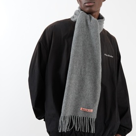 Logo Fringed Skinny Scarf