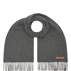 Logo Fringed Skinny Scarf