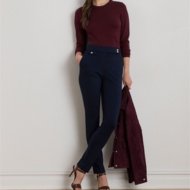 Ponte Tapered Straight Leg Trousers