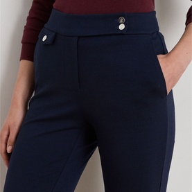 Ponte Tapered Straight Leg Trousers