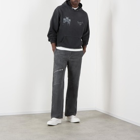 Mid-Rise Washed Straight Leg Jeans