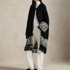 Fringed Scarf Cardigan