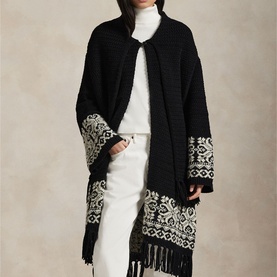Fringed Scarf Cardigan