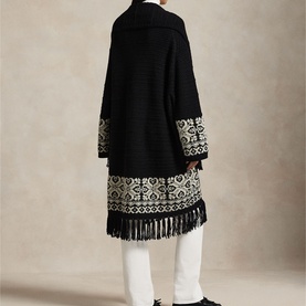 Fringed Scarf Cardigan