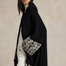 Fringed Scarf Cardigan