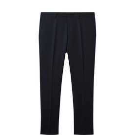 Reiss Eastbury Slim Fit Chino Trousers in blue, slim-cut silhouette with flat front and jetted reverse pockets