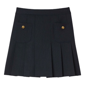 Striped Pleated Mini Skirt