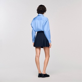 Striped Pleated Mini Skirt