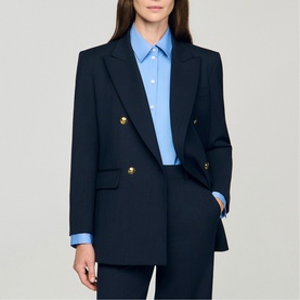Pinstripe Double-Breasted Jacket