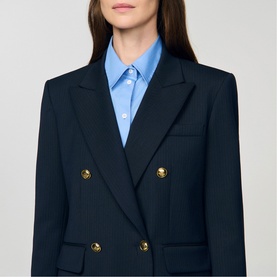 Pinstripe Double-Breasted Jacket