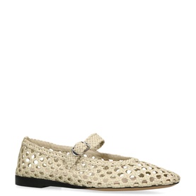 Mary Jane Woven Pointed Toe Flats
