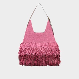 Raffia Bow Hobo Shoulder Bag