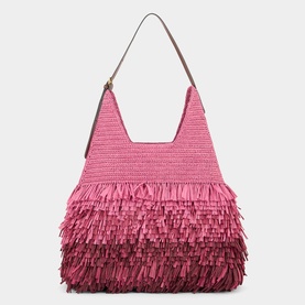 Raffia Bow Hobo Shoulder Bag