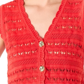 Pointelle Knit Vest