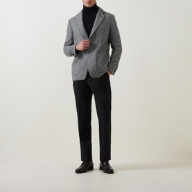 Herringbone Single Breasted Blazer