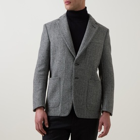 Herringbone Single Breasted Blazer