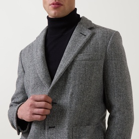 Herringbone Single Breasted Blazer