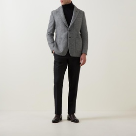 Herringbone Single Breasted Blazer