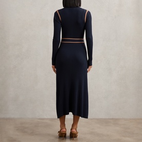 Ella Colour-Blocked Rib-Knit Dress