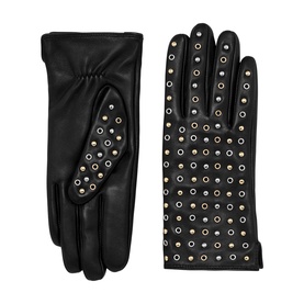 Stud Eyelet Leather Gloves