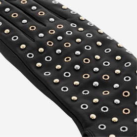 Stud Eyelet Leather Gloves