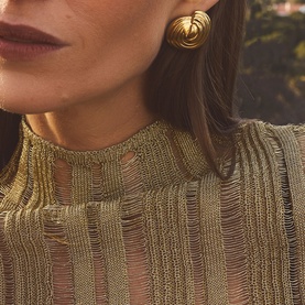 Spiral Dome Oversized Stud Earrings