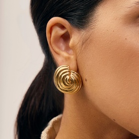 Spiral Dome Oversized Stud Earrings