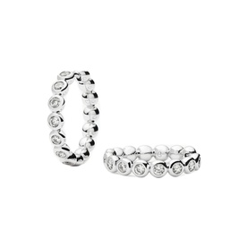 Tennis Medium Hoop Earrings