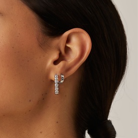 Tennis Medium Hoop Earrings