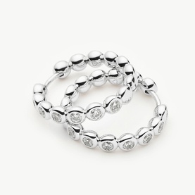 Tennis Medium Hoop Earrings