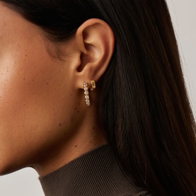 Tennis Medium Hoop Earrings