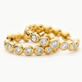 Tennis Medium Hoop Earrings