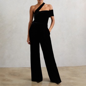Daria Velvet One Shoulder Wide-Leg Jumpsuit