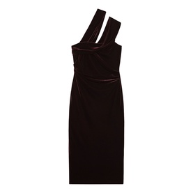 Dalia Velvet Fitted Off The Shoulder Dress