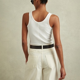 Violet Ribbed Vest Top