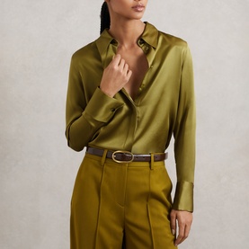 Ameira Double Cuff Regular Fit Silk Shirt
