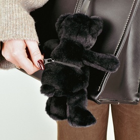 Doudou Plush Bear Bag Charm Black