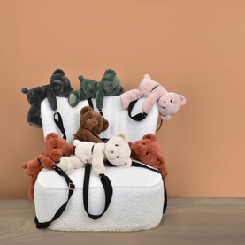 Doudou Plush Bear Bag Black