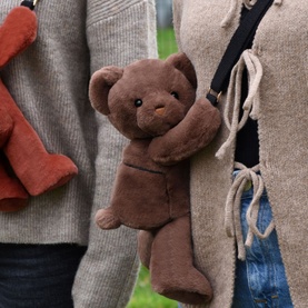 Doudou Plush Bear Bag Brown