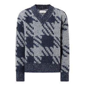 Houndstooth Knit Sweater