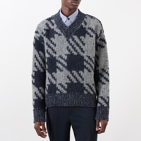 Houndstooth Knit Sweater