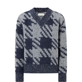 Houndstooth Knit Sweater