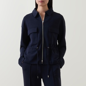 Flap Pocket Drawstring Jacket